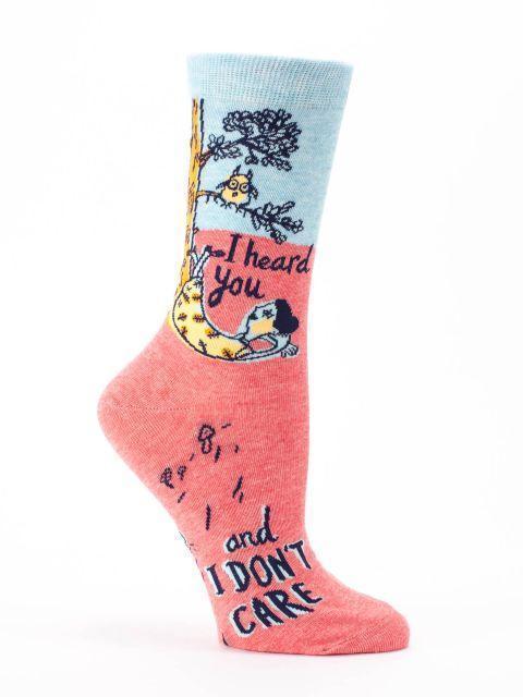 Blue Q I Heard You Don't Care Women's Crew Socks