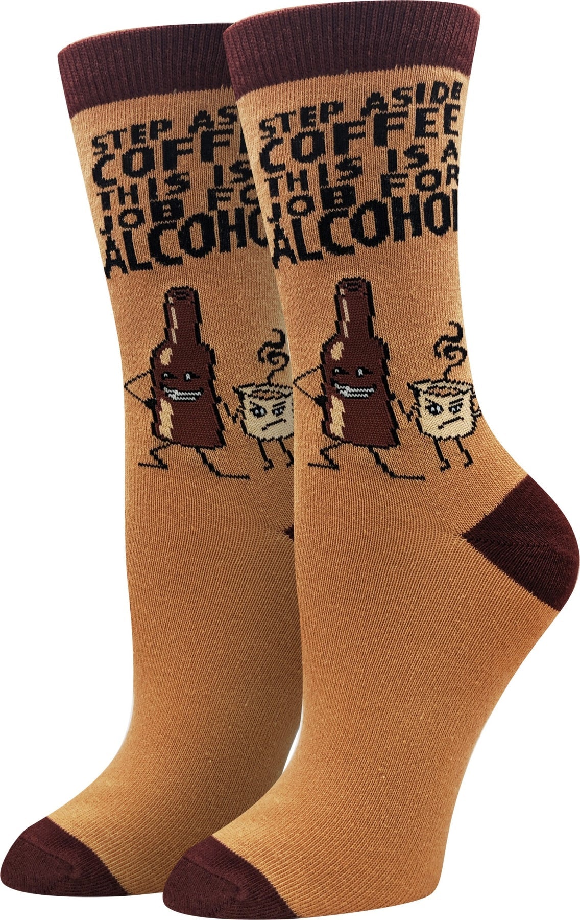 Coffee Alcohol Crew Socks Womens Knock Your Socks Off 5961