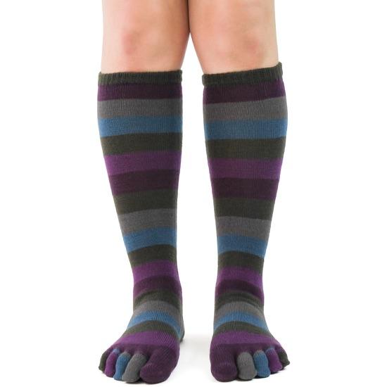 Peacock Striped Knee High Toe Socks Womens Knock Your Socks Off 2871