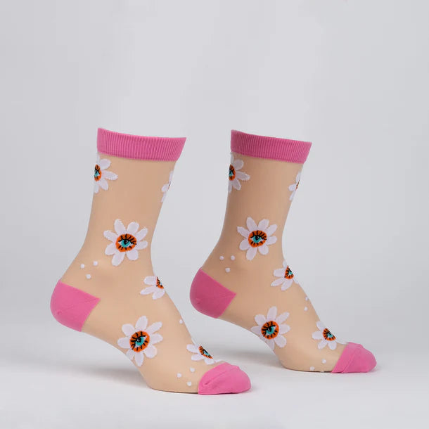 Eye Feel Seen Sheer Crew Socks | Women's