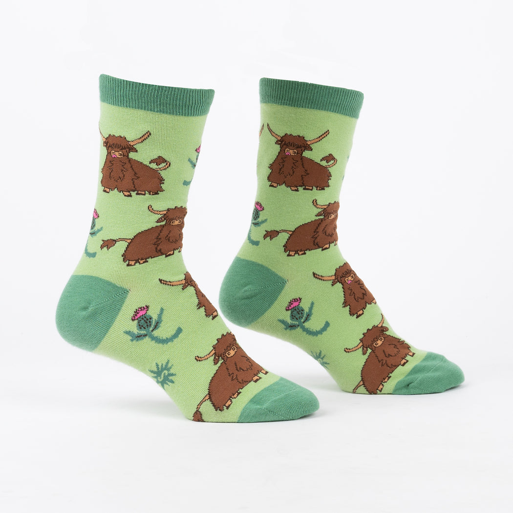 Hardy Highland Cows Crew Socks | Women's