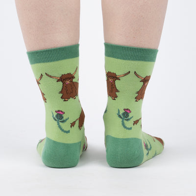 Hardy Highland Cows Crew Socks | Women's