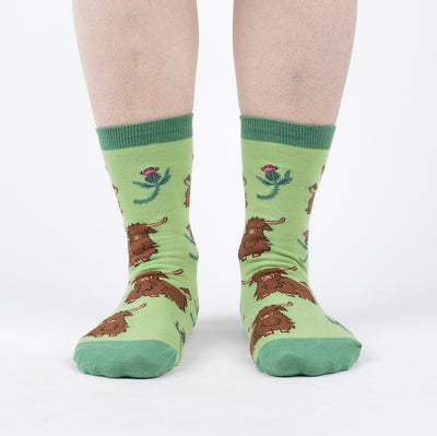 Hardy Highland Cows Crew Socks | Women's