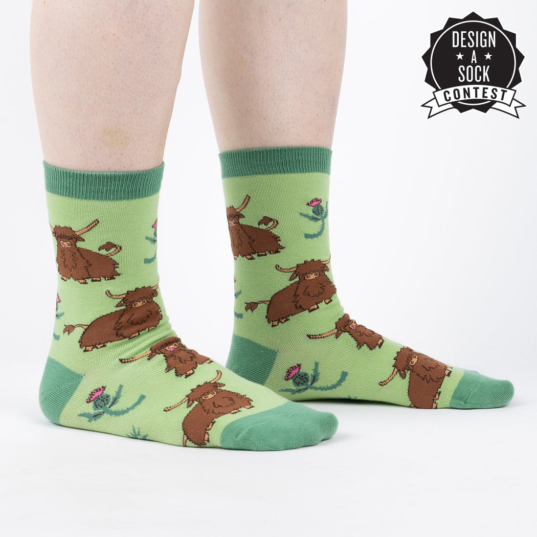 Hardy Highland Cows Crew Socks | Women's