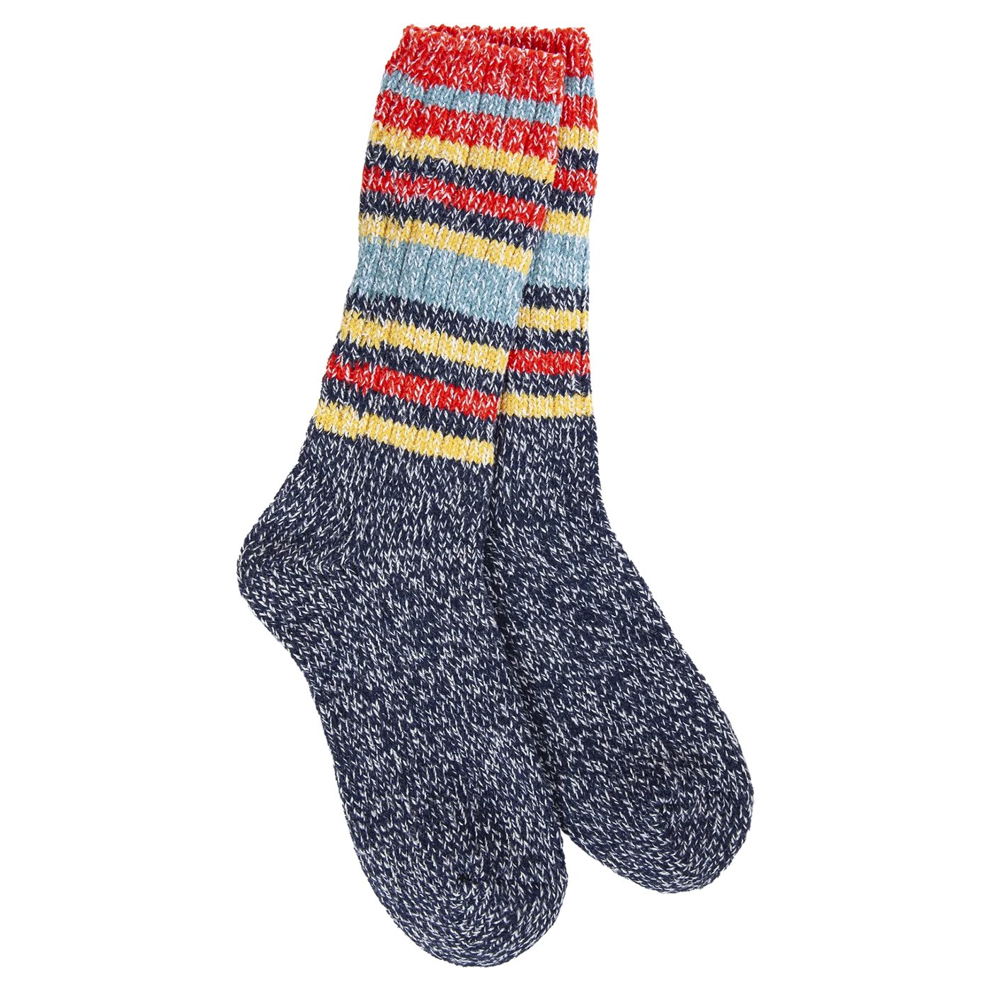 Indigo Stripe Weekend Ragg Crew Socks | Women's