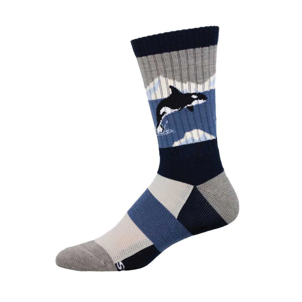 Arctic Orca Merino Wool Crew Socks | Men's - Knock Your Socks Off