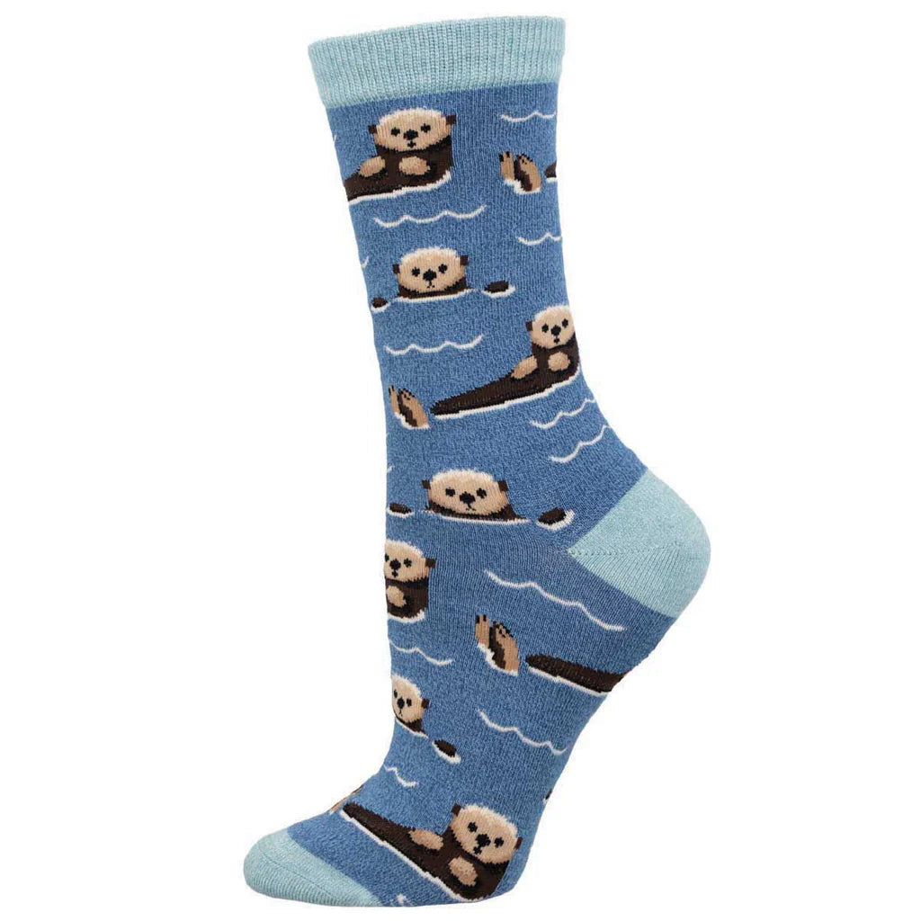 Bamboo Just an Otter Day Crew Socks | Women's - Knock Your Socks Off