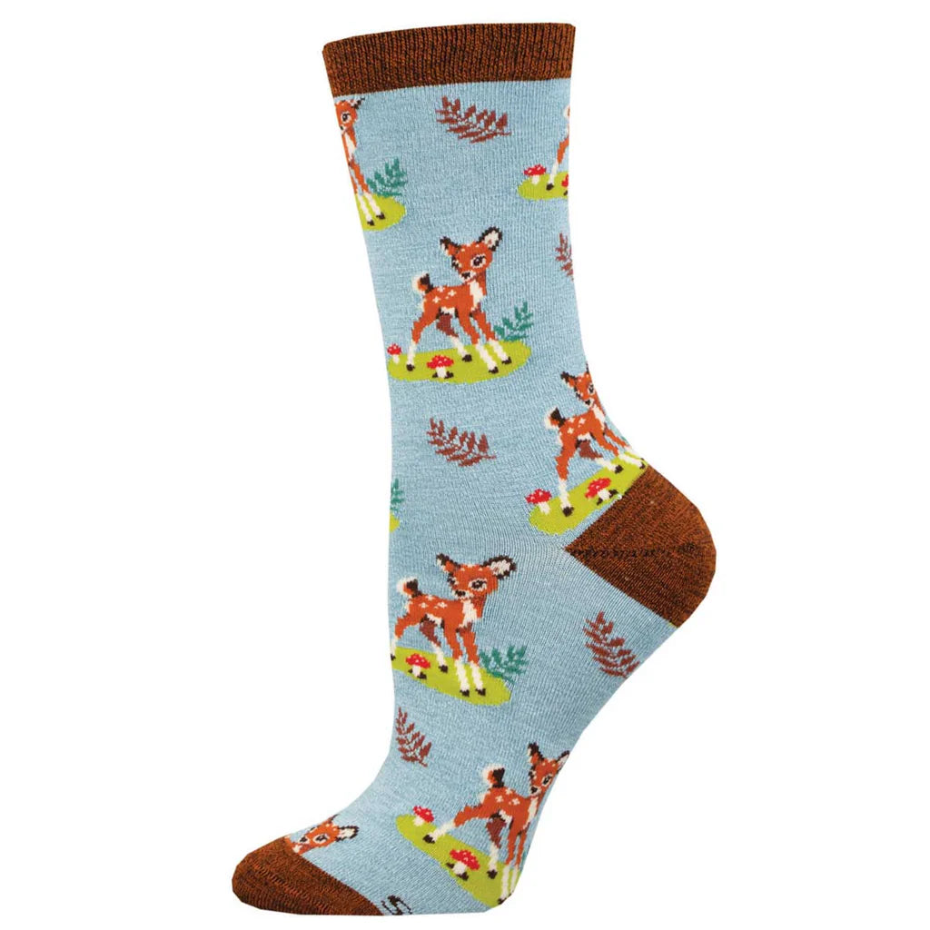 Bamboo Oh Deer, You're Cute Crew Socks | Women's - Knock Your Socks Off