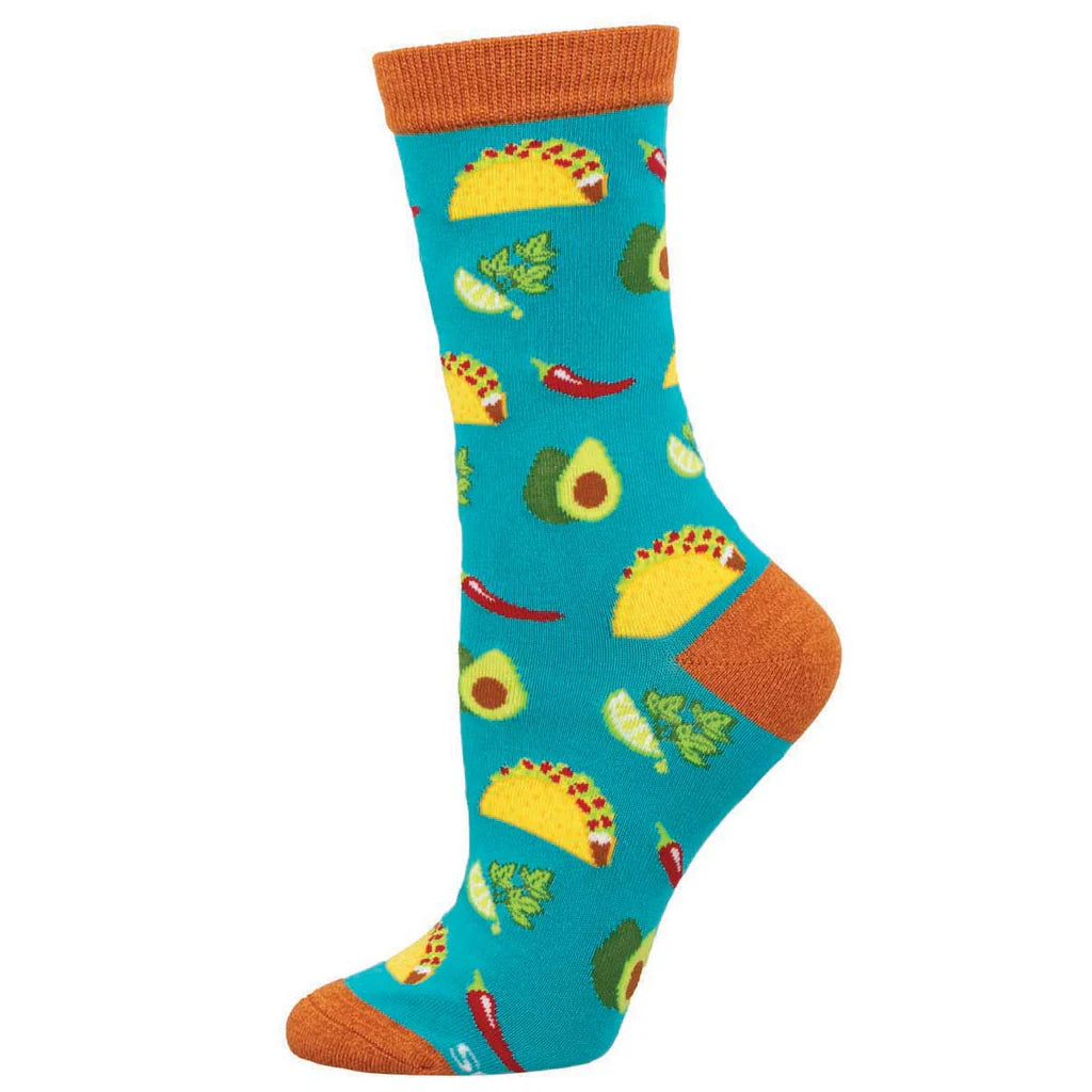 Bamboo Something to Taco Bout Crew Socks | Women's - Knock Your Socks Off