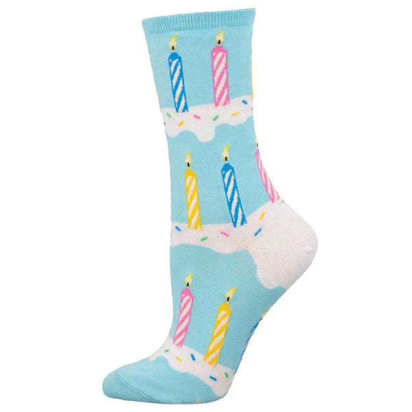 Birthday Candles Crew Socks | Women's - Knock Your Socks Off