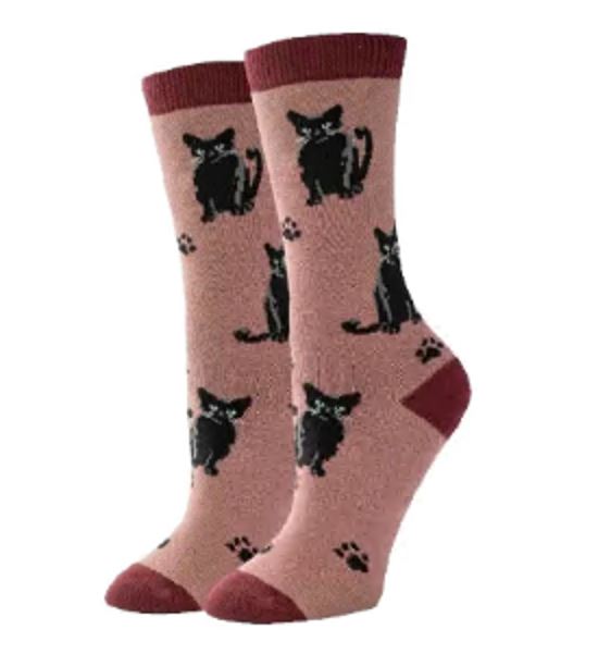 Black Cats Crew Socks | Women's - Knock Your Socks Off