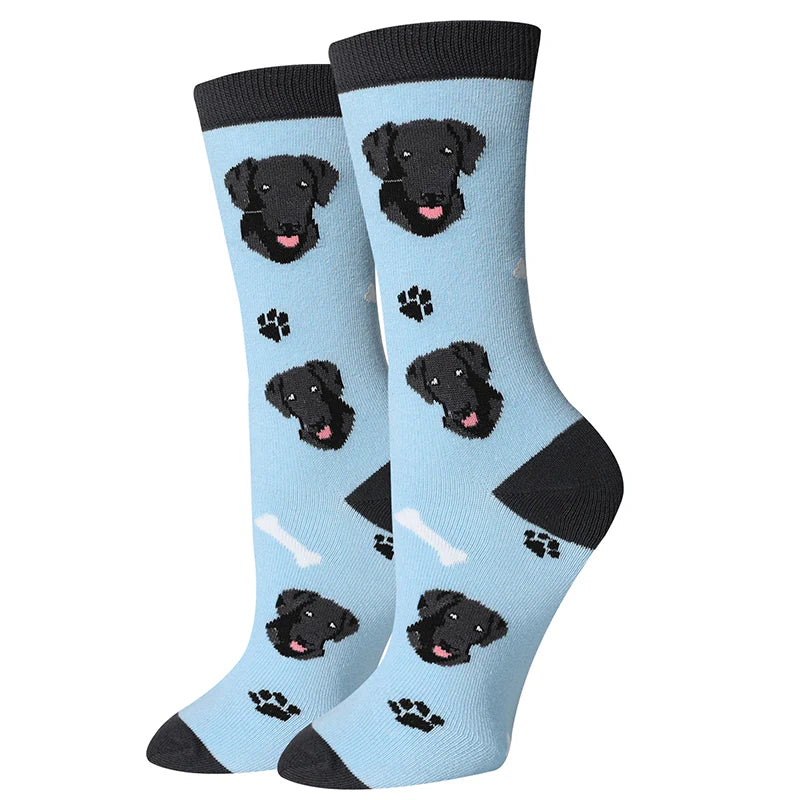 Black Labrador Crew Socks | Women's - Knock Your Socks Off