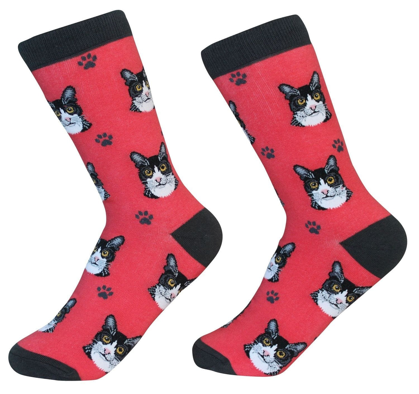 Black & White Cat Crew Socks | Unisex - Knock Your Socks Off