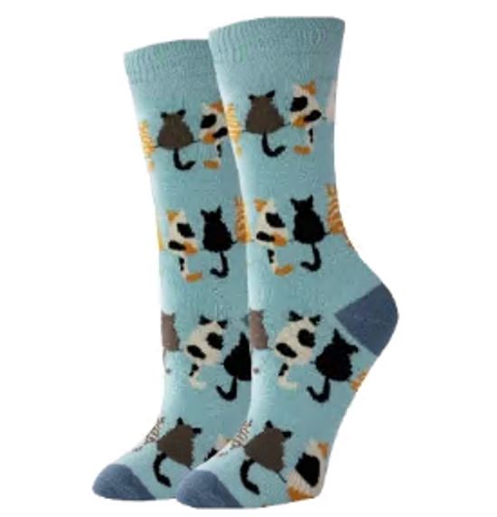 Caturday Crew Socks | Women's - Knock Your Socks Off