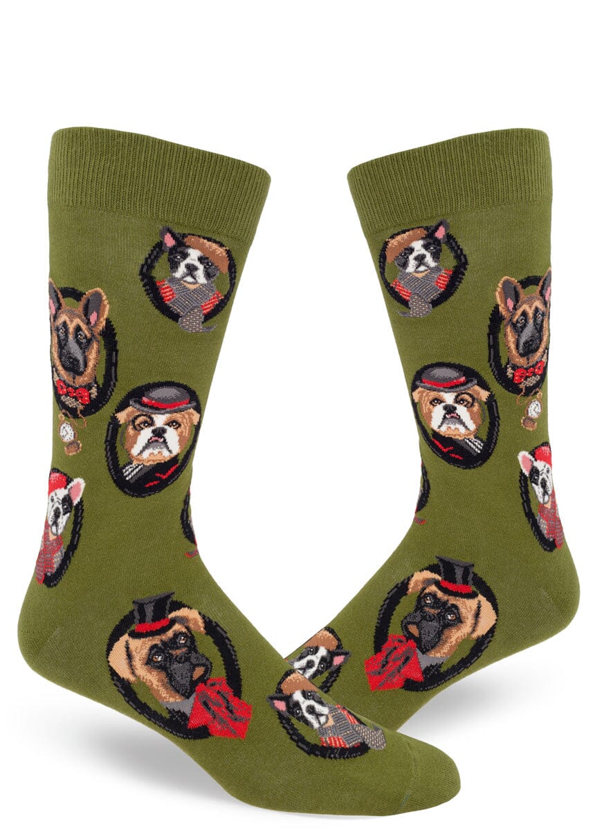 Dapper Dogs Crew Socks | Men's - Knock Your Socks Off