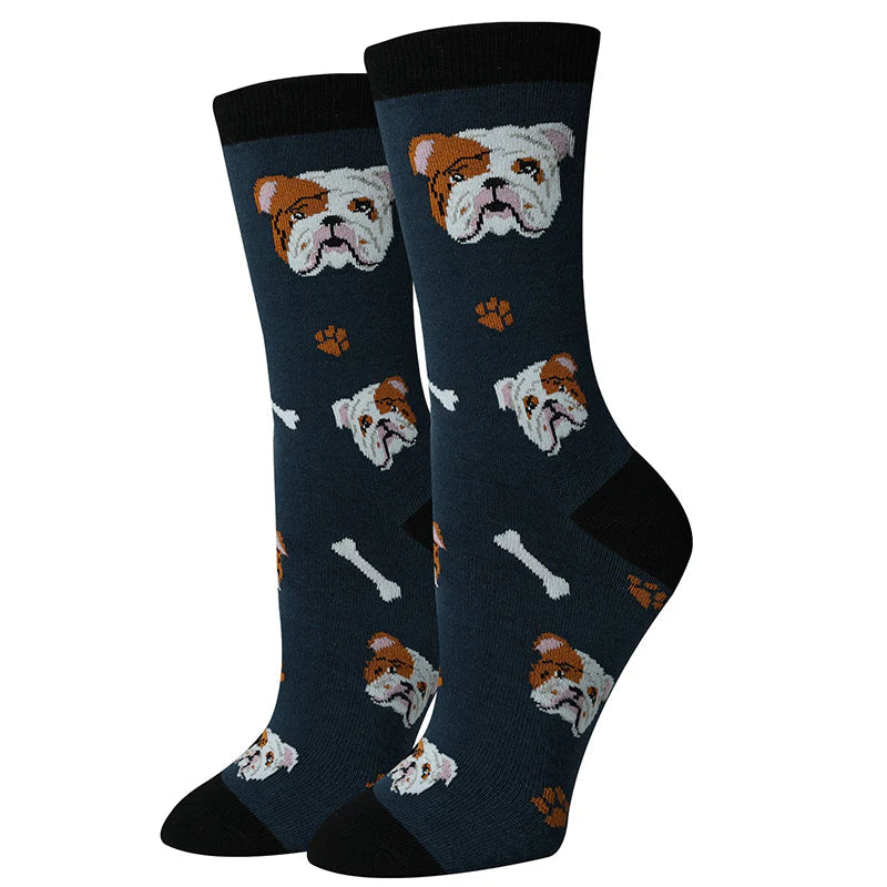 English Bulldog Crew Socks | Women's - Knock Your Socks Off