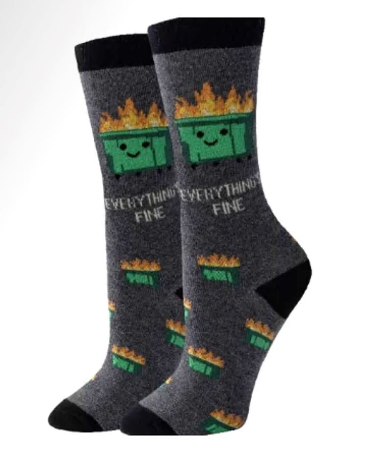 Everything's Fine Crew Socks | Women's - Knock Your Socks Off