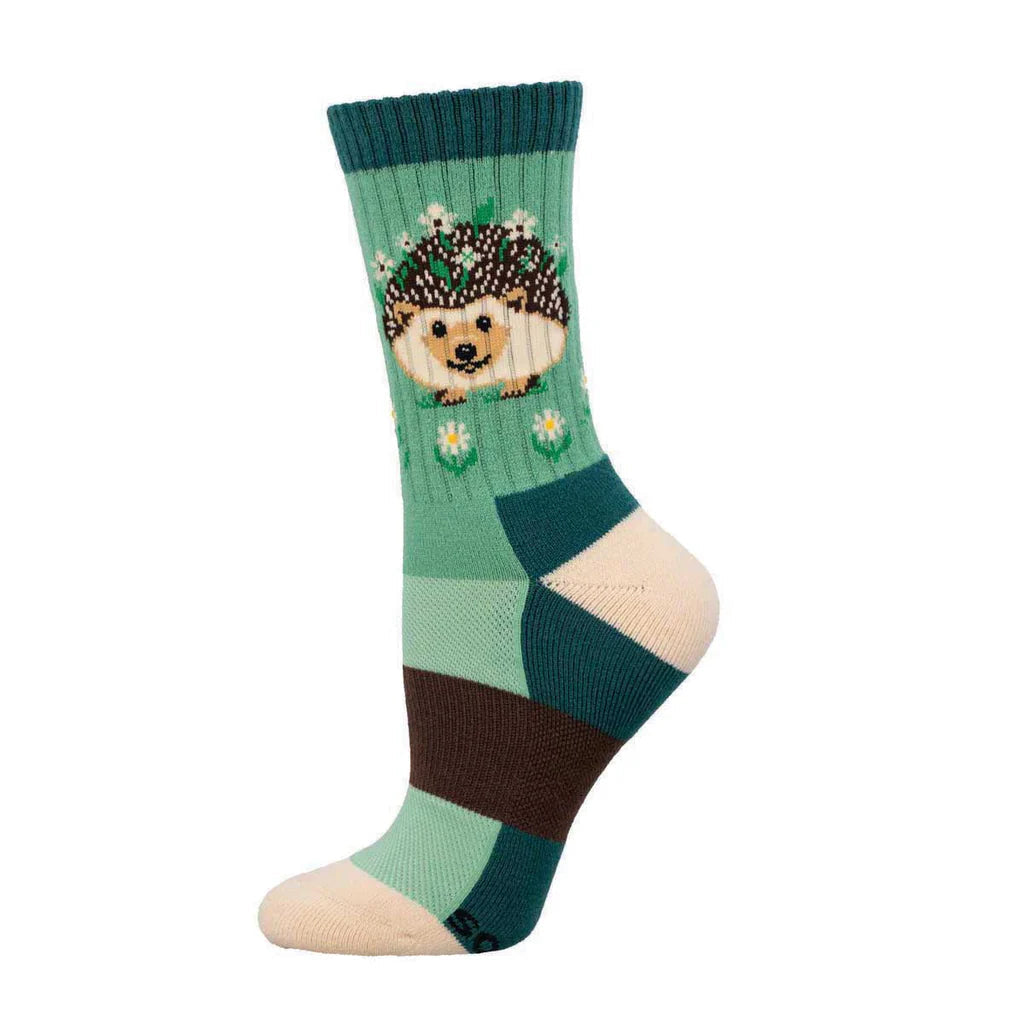 Flowery Hedgehog Crew Socks | Women's - Knock Your Socks Off