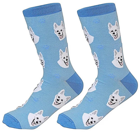 German Shepherd White Crew Socks | Unisex - Knock Your Socks Off