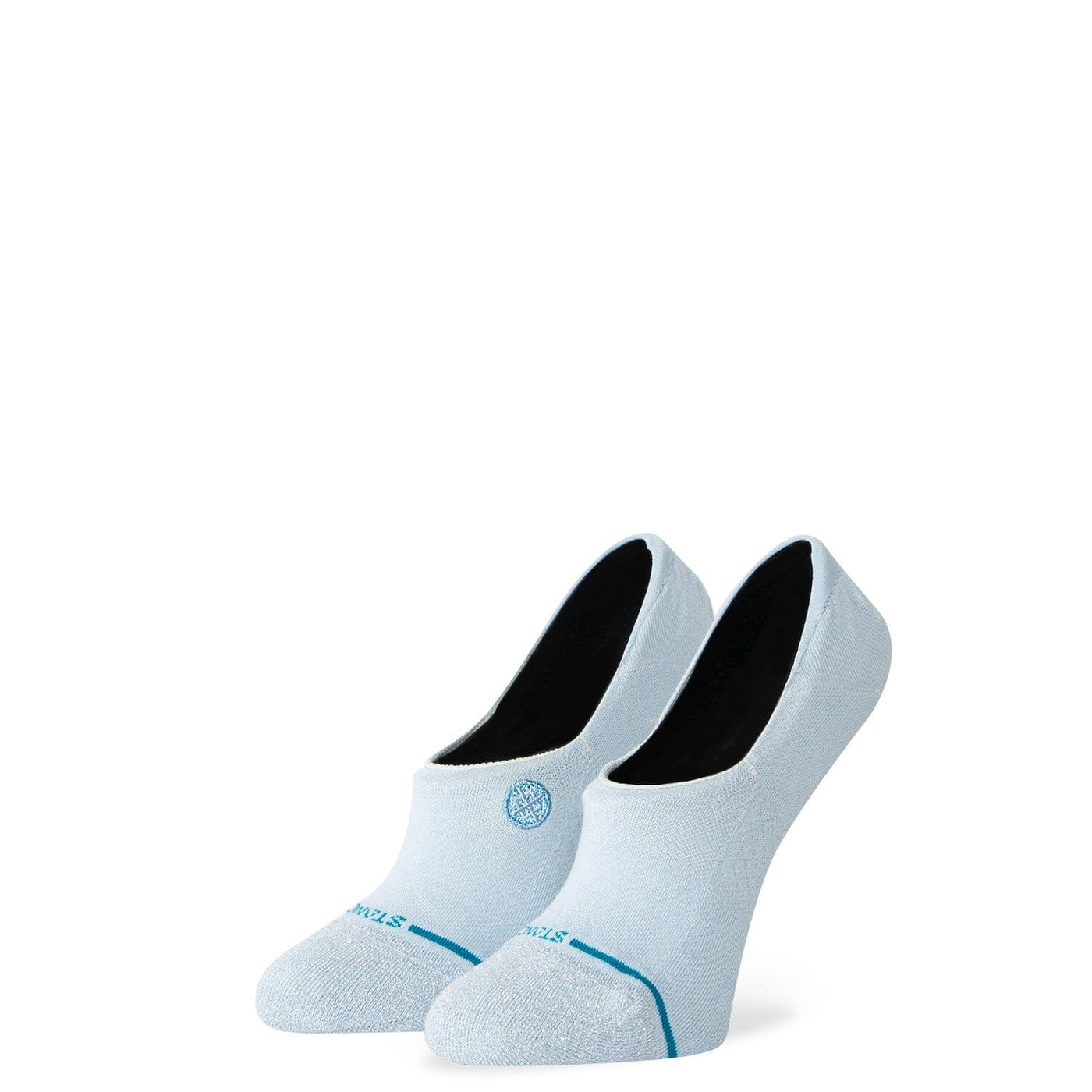 Glowing Ice Blue No Show Socks | Women's - Knock Your Socks Off