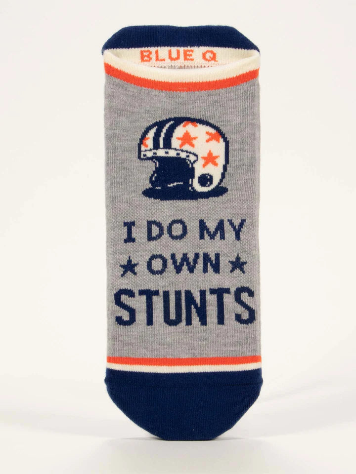 I Do My Own Stunts Sneaker Socks | Men's - Knock Your Socks Off