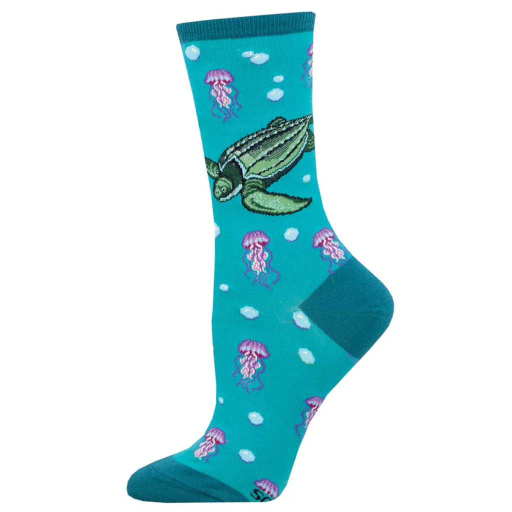 Leatherback Turtle Crew Socks | Women's - Knock Your Socks Off