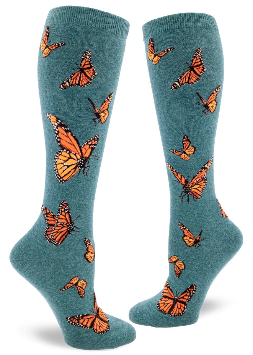 Monarch Butterfly Knee High Socks | Women's - Knock Your Socks Off