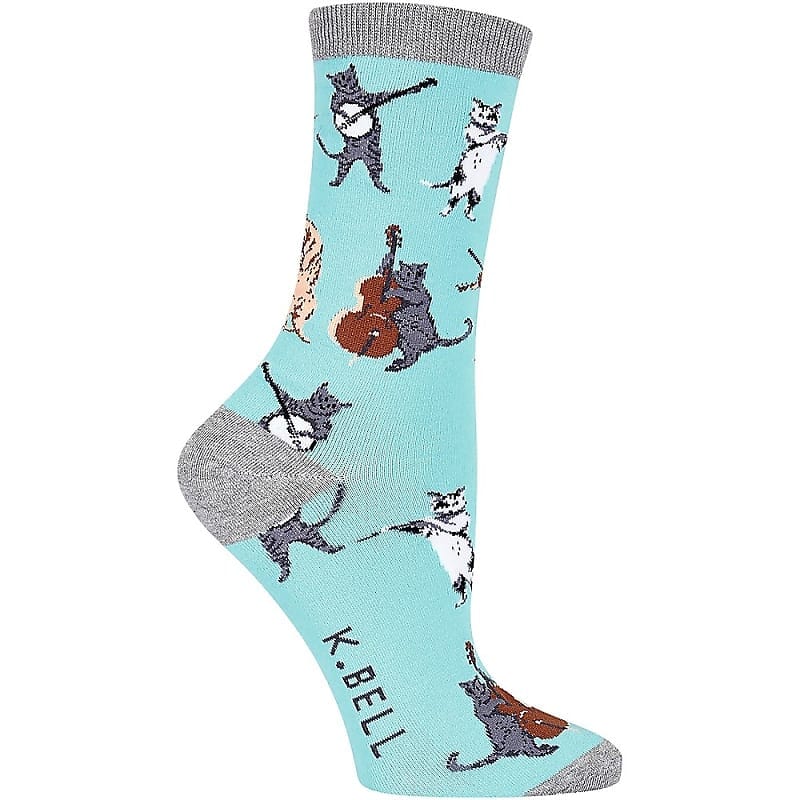 Musical Cats Crew Socks | Women's - Knock Your Socks Off