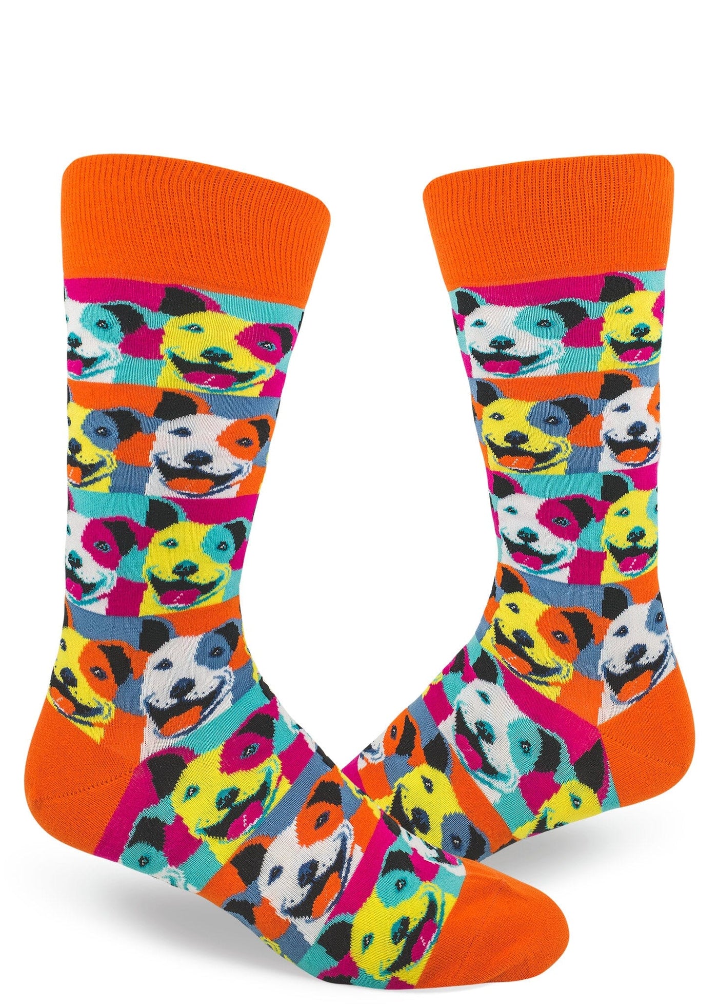 Pop Art Pitbull Crew Socks | Men's - Knock Your Socks Off