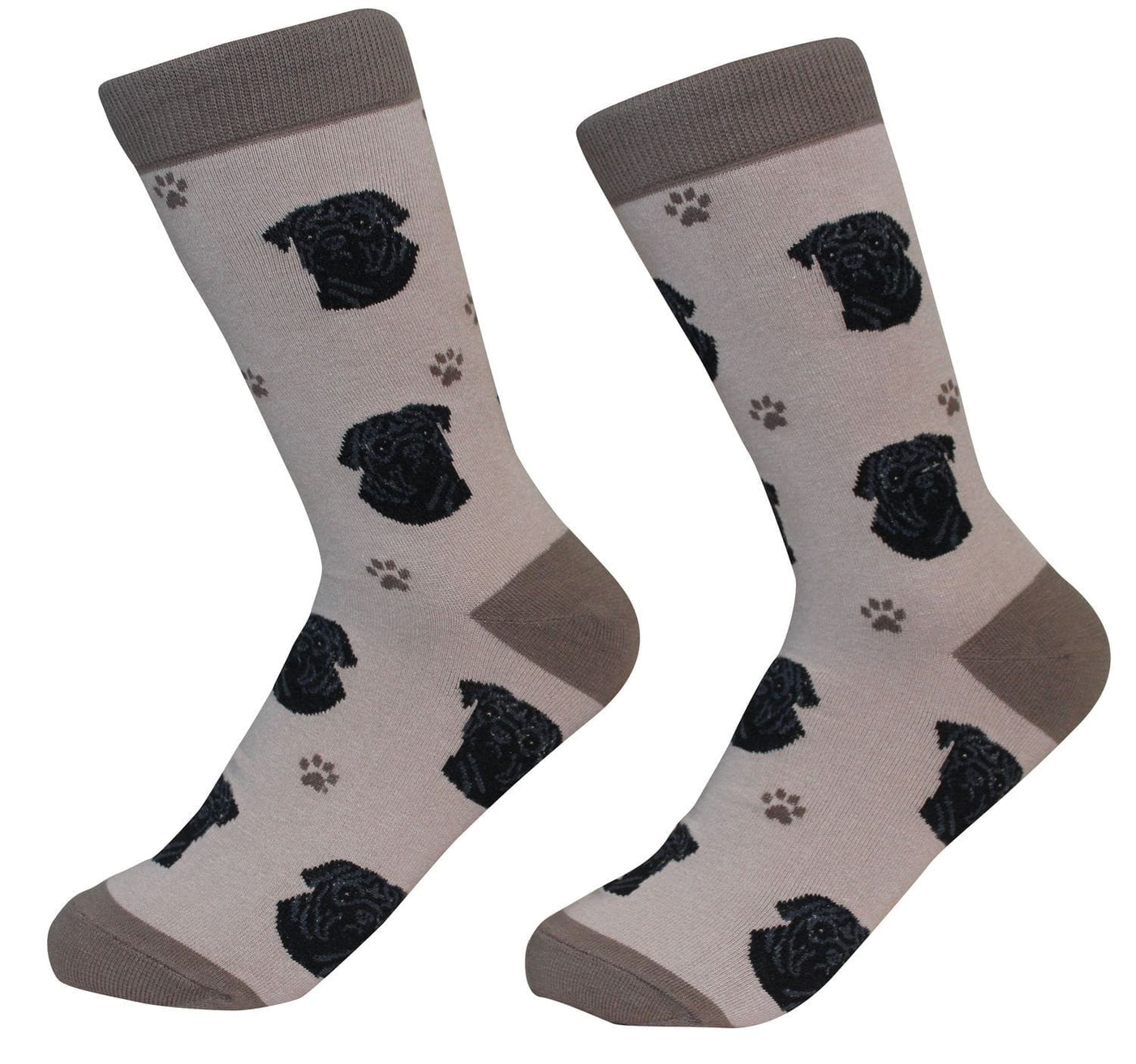 Pug Black Crew Socks | Unisex - Knock Your Socks Off