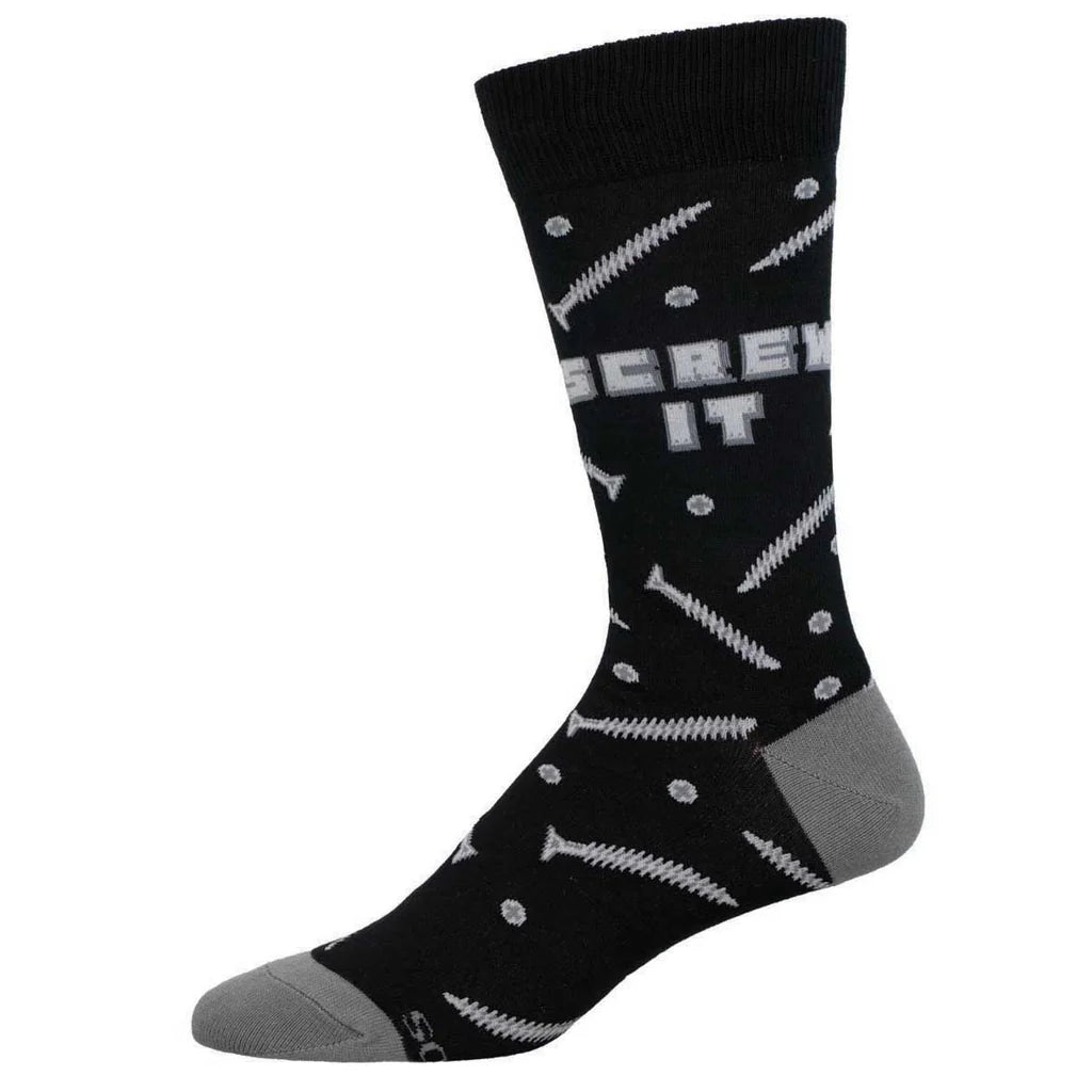 Screw It! Crew Socks | Men's - Knock Your Socks Off