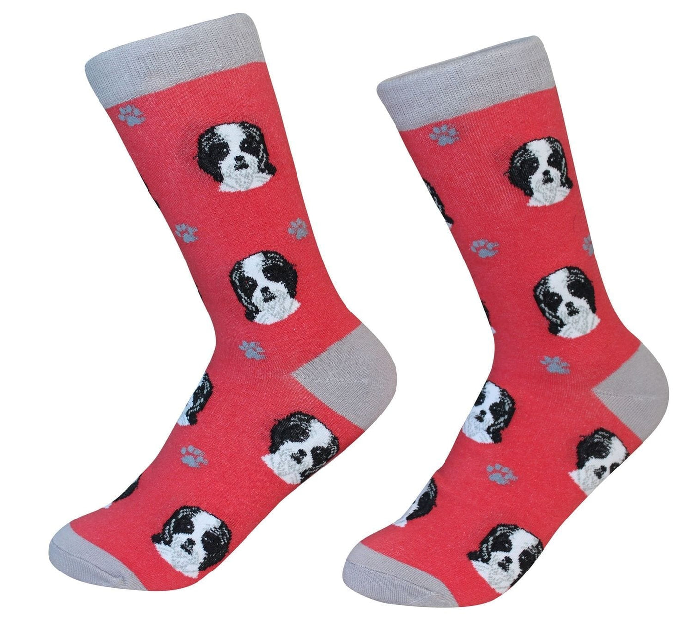 Shih Tzu Black & White Crew Socks | Unisex - Knock Your Socks Off