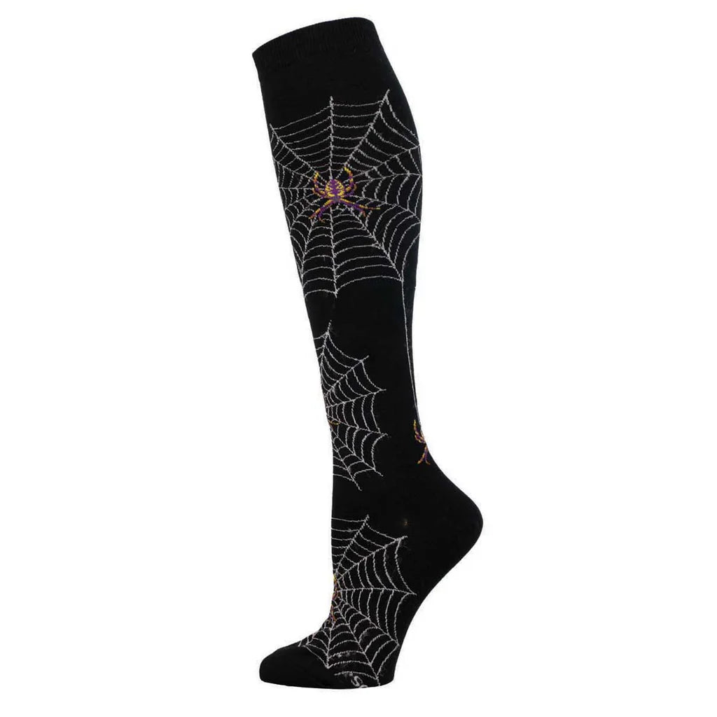 Spider Webs Knee High Socks | Women's - Knock Your Socks Off