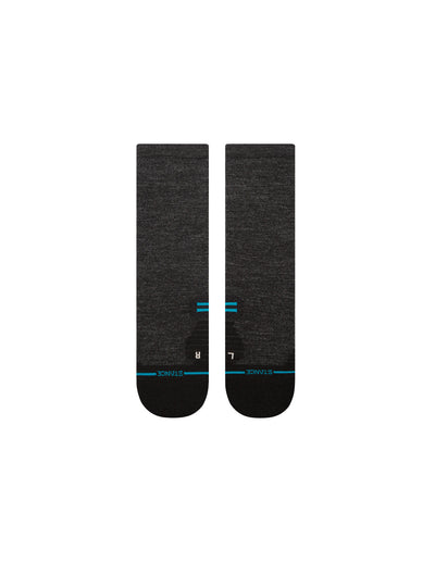 Light Wool Black Hiking Crew Socks | Men's