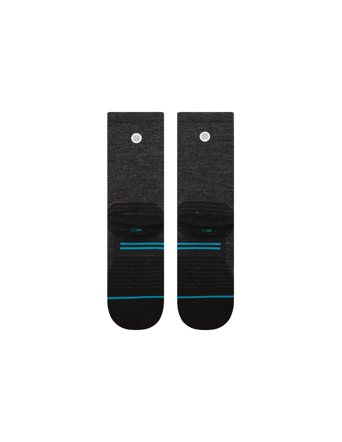 Light Wool Black Hiking Crew Socks | Men's