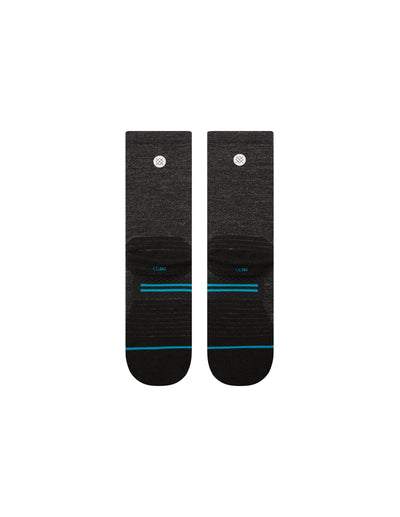 Light Wool Black Hiking Crew Socks | Men's