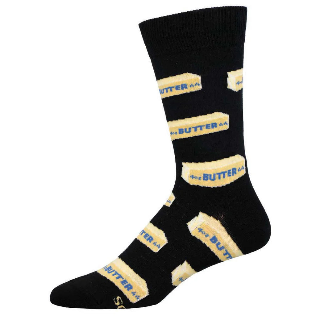 Straight Butter Crew Socks | Men's - Knock Your Socks Off