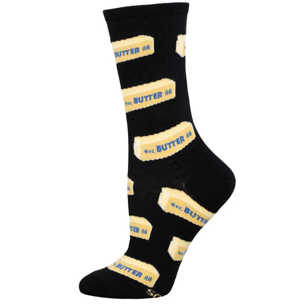 Straight Butter Crew Socks | Women's - Knock Your Socks Off