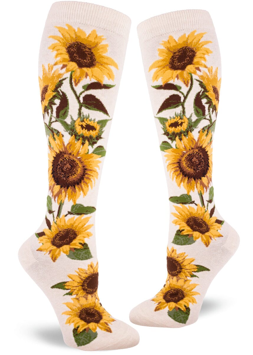 Sunflower Knee High Socks | Women's - Knock Your Socks Off