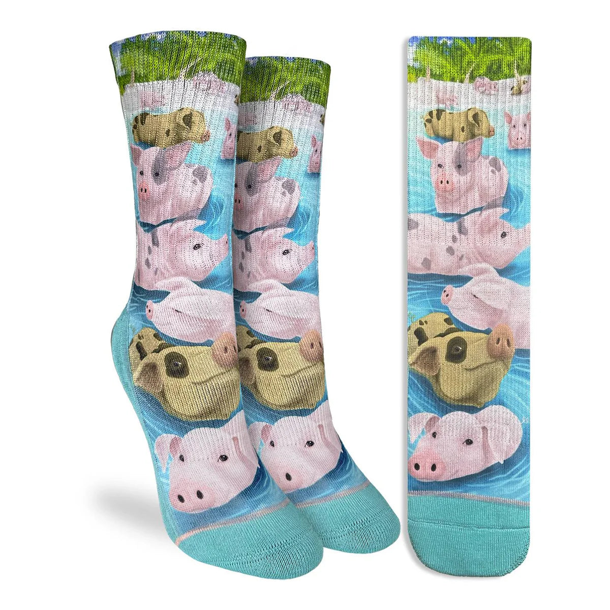 Swimming Pigs Crew Socks | Women's - Knock Your Socks Off