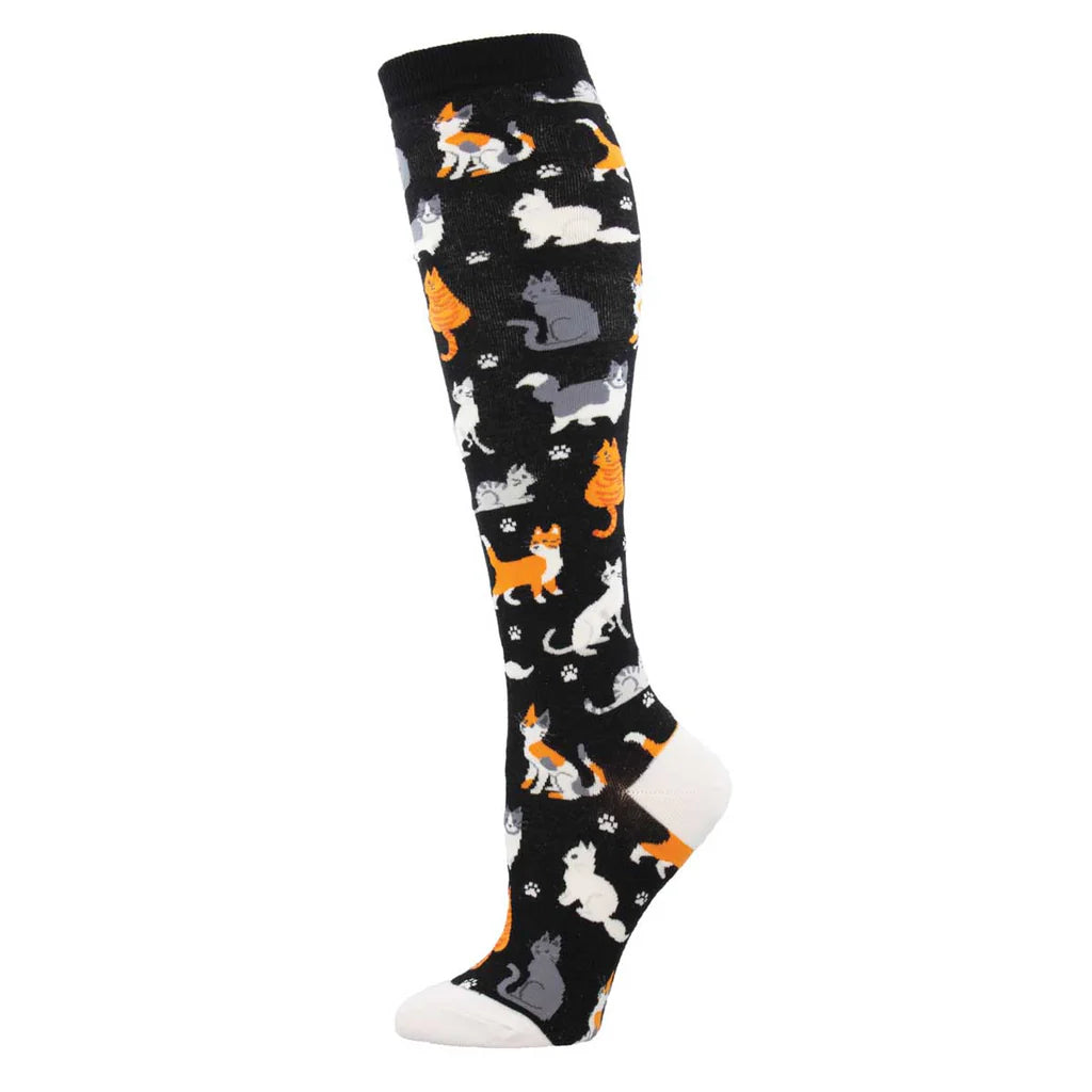 The Cats Meow Knee High Socks | Women's - Knock Your Socks Off