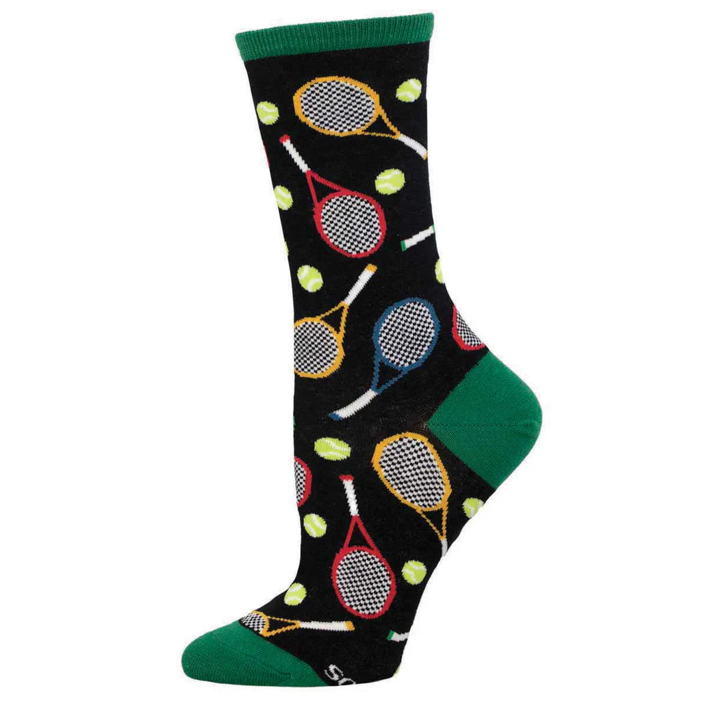 Time for Tennis Crew Socks | Women's - Knock Your Socks Off