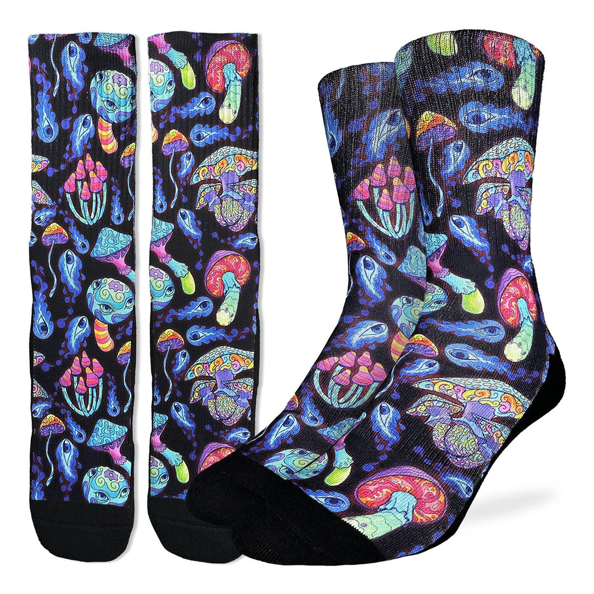 Trippy Mushrooms Crew Socks | Men's - Knock Your Socks Off