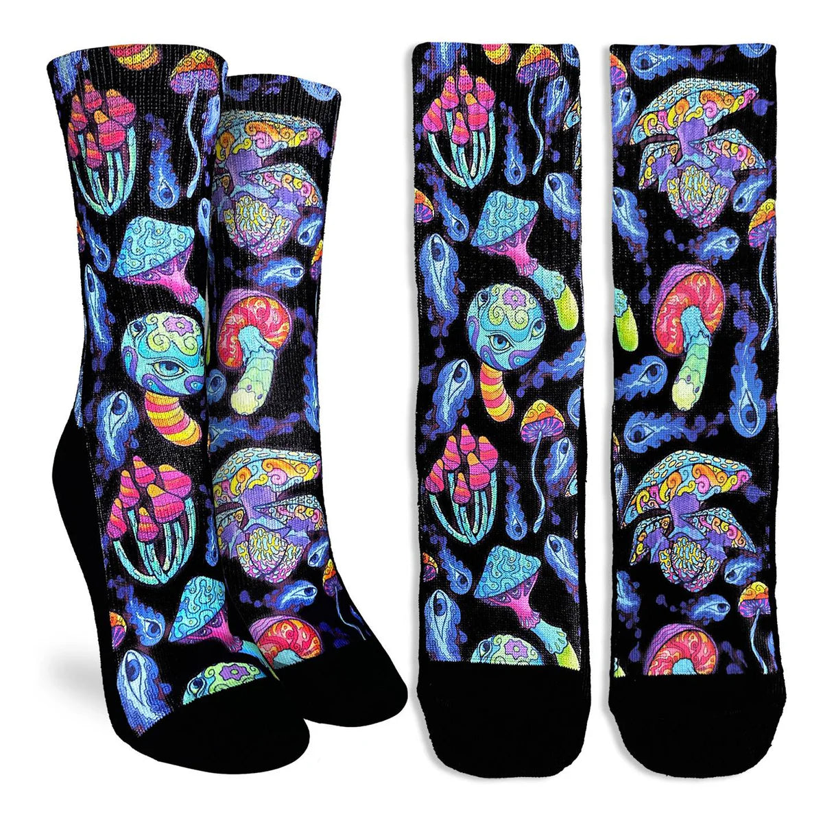 Trippy Mushrooms Crew Socks | Women's - Knock Your Socks Off