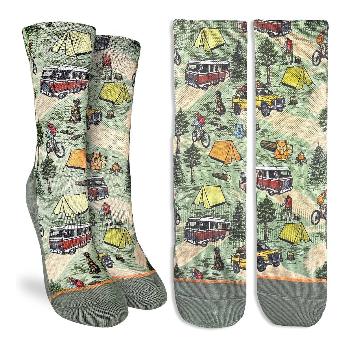 Vintage Camping Trip Crew Socks | Women's - Knock Your Socks Off