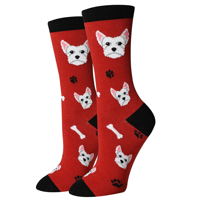 Westie Crew Socks | Women's - Knock Your Socks Off