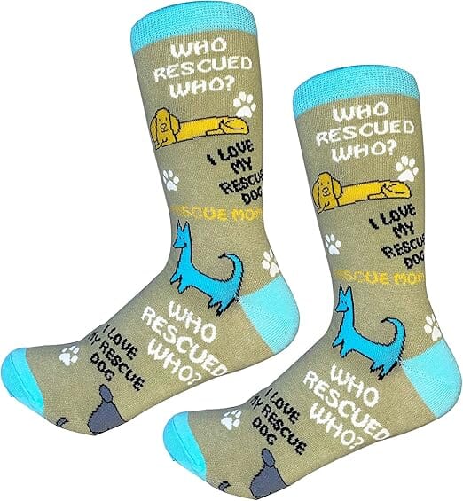 Who Rescued Who? Crew Socks | Unisex - Knock Your Socks Off