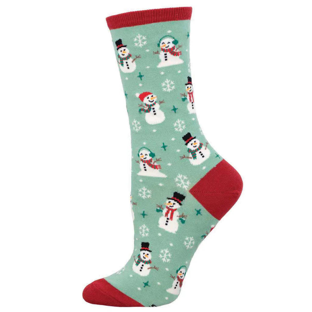 Winter Snowman Crew Socks | Women's - Knock Your Socks Off