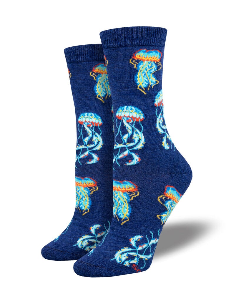 Bamboo "Deep Sea Jellies" Crew Socks | Women's - Knock Your Socks Off