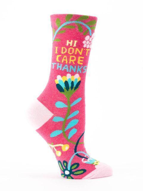 Blue Q - Hi. I Don't Care. Crew Socks | Women's - Knock Your Socks Off